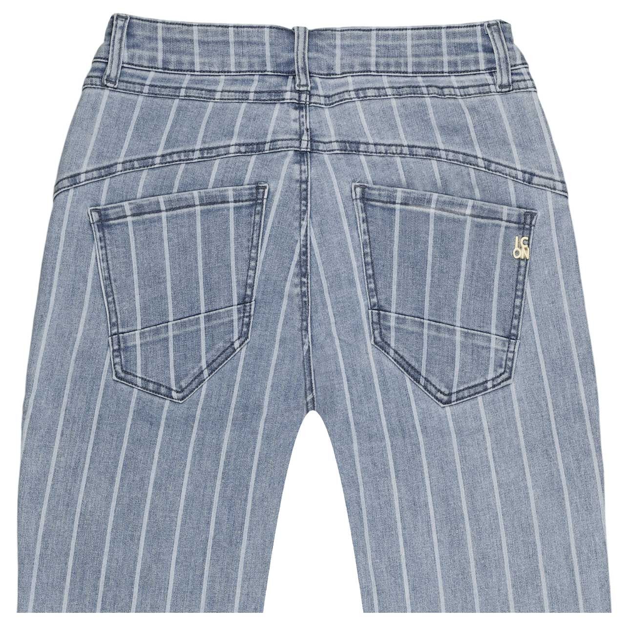 Damenjeans California Sunrise von Senoritas Icon in Hellblau gestreift, detaillierte Rückansicht