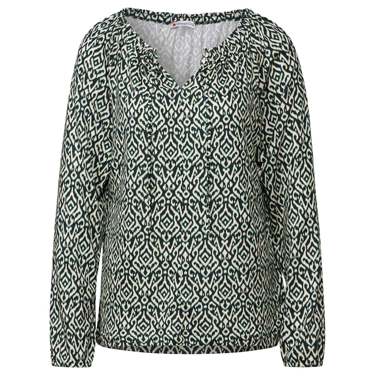 Street One Damen Langarm Shirt Printed Raglan hunter green