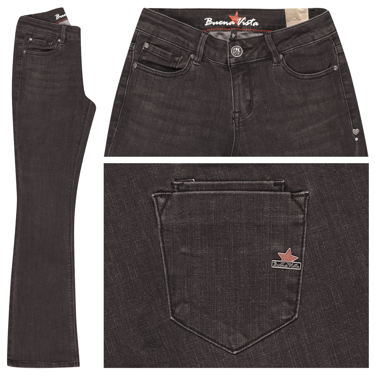 Buena Vista Jeans Italy K Bootcut Stretch Denim black denim