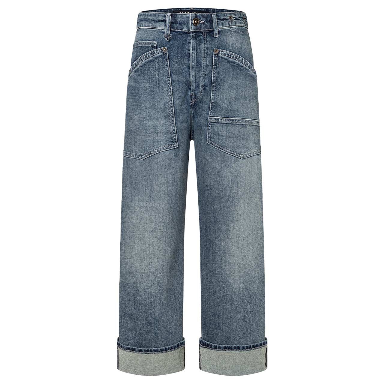 Damen Ankle Jeans Baggy von MAC in Blau verwaschen, Vorderansicht