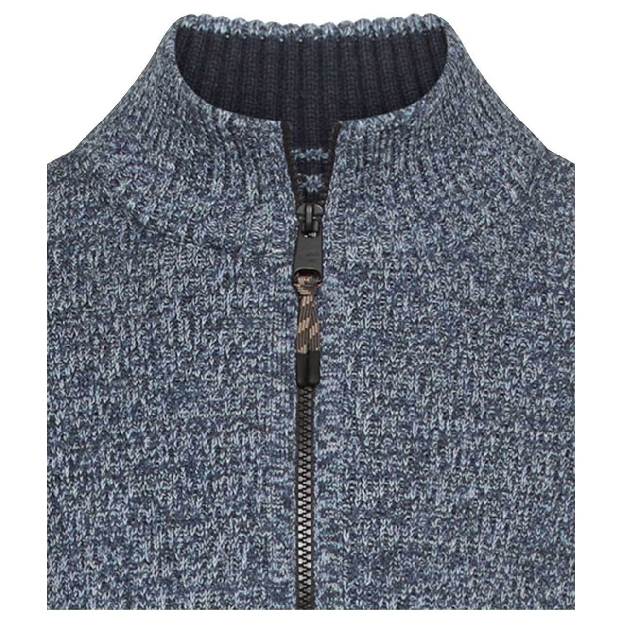 Herren Pullover Troyer von Camel active in der Farbe Blau meliert, detaillierte Vorderansicht