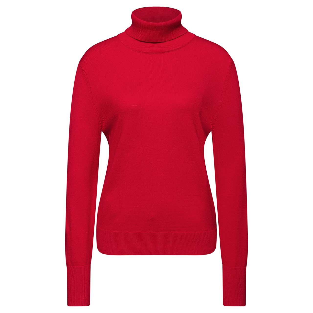 Street One Damen Rollkragen Pullover Basic Roll-Neck racing red