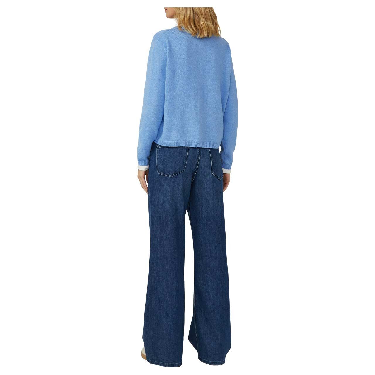 Damen Strickjacke von s.Oliver in Blau meliert, Rückansicht am Model