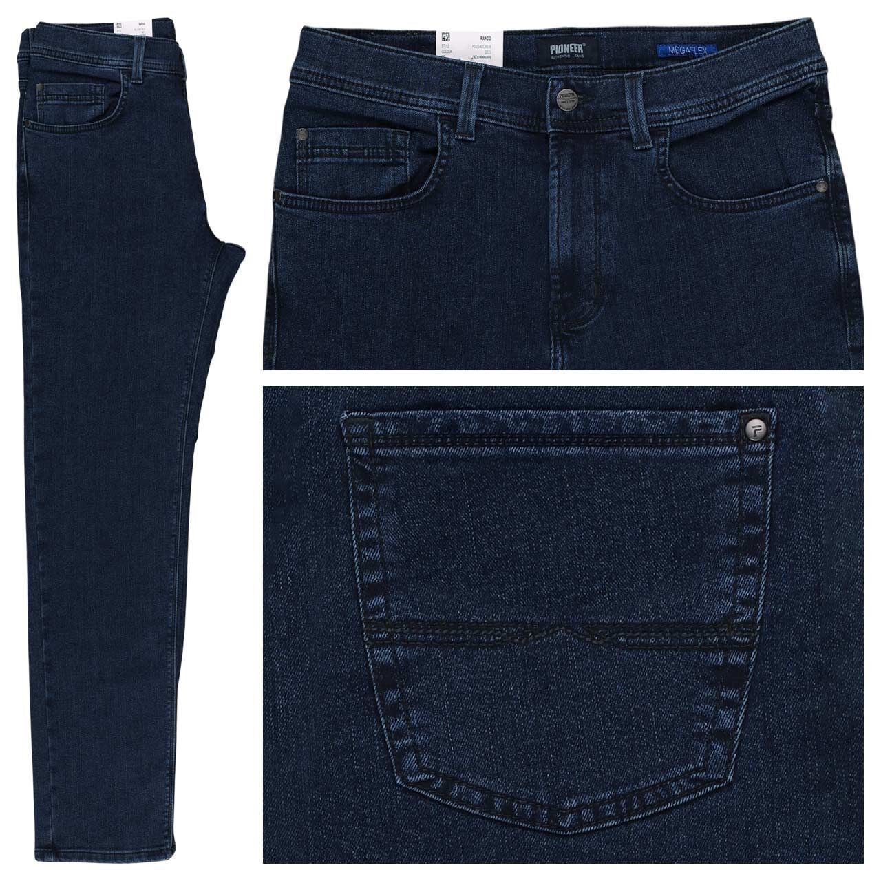 Pioneer Rando Jeans Megaflex deep dark blue stonewash thermo