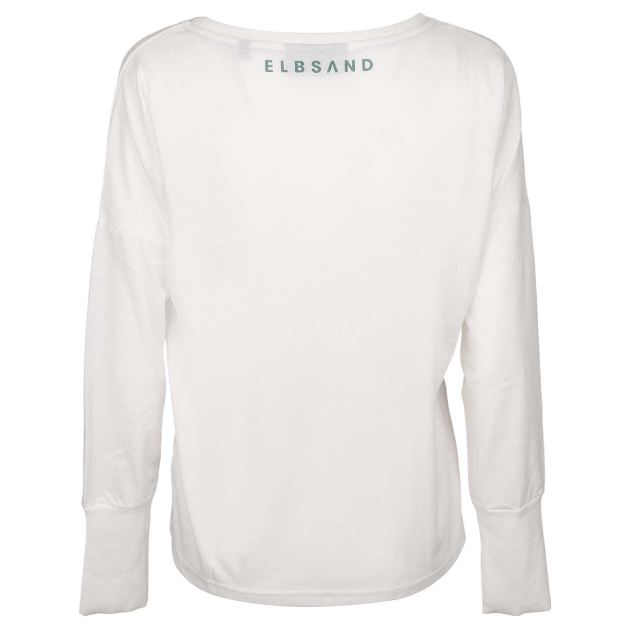 Damen Langarm Shirt Ilena in Weiß mit Print, Rückansicht