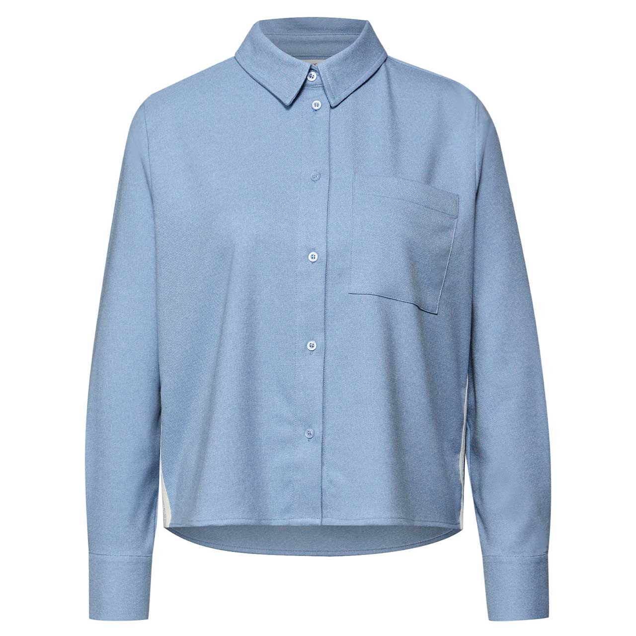 Street One Damen Langarm Bluse Melange Shirtcollar frosted blue