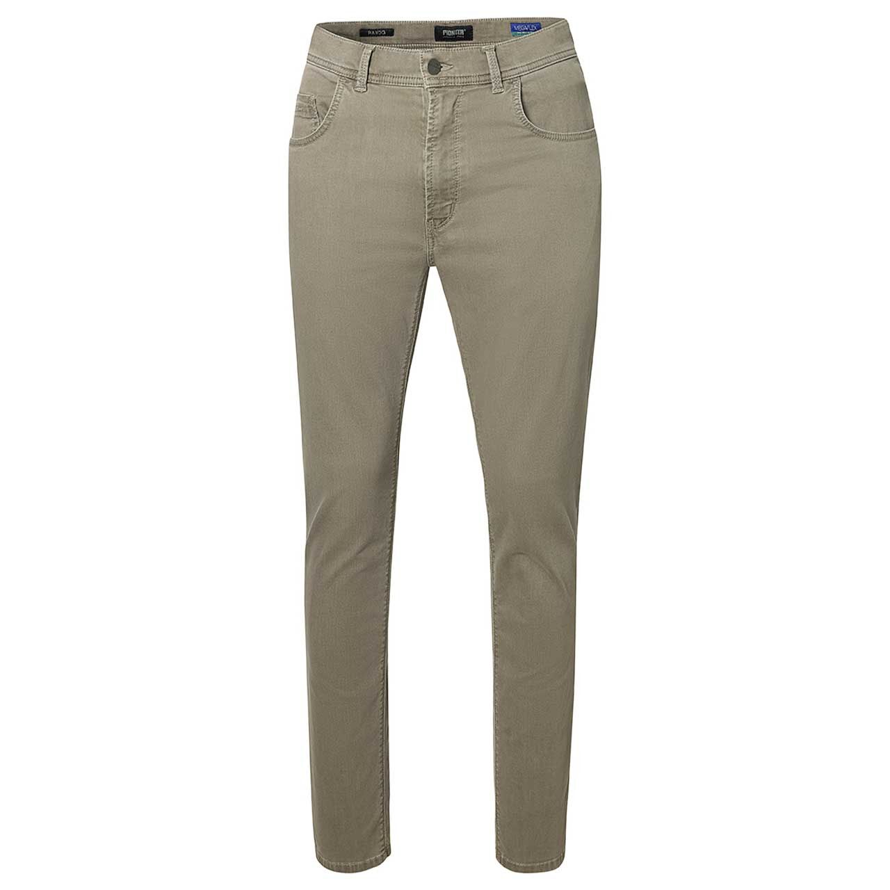 Stretch Herren Baumwollhose Rando Megaflex in Grau-Braun von Pioneer, Vorderansicht