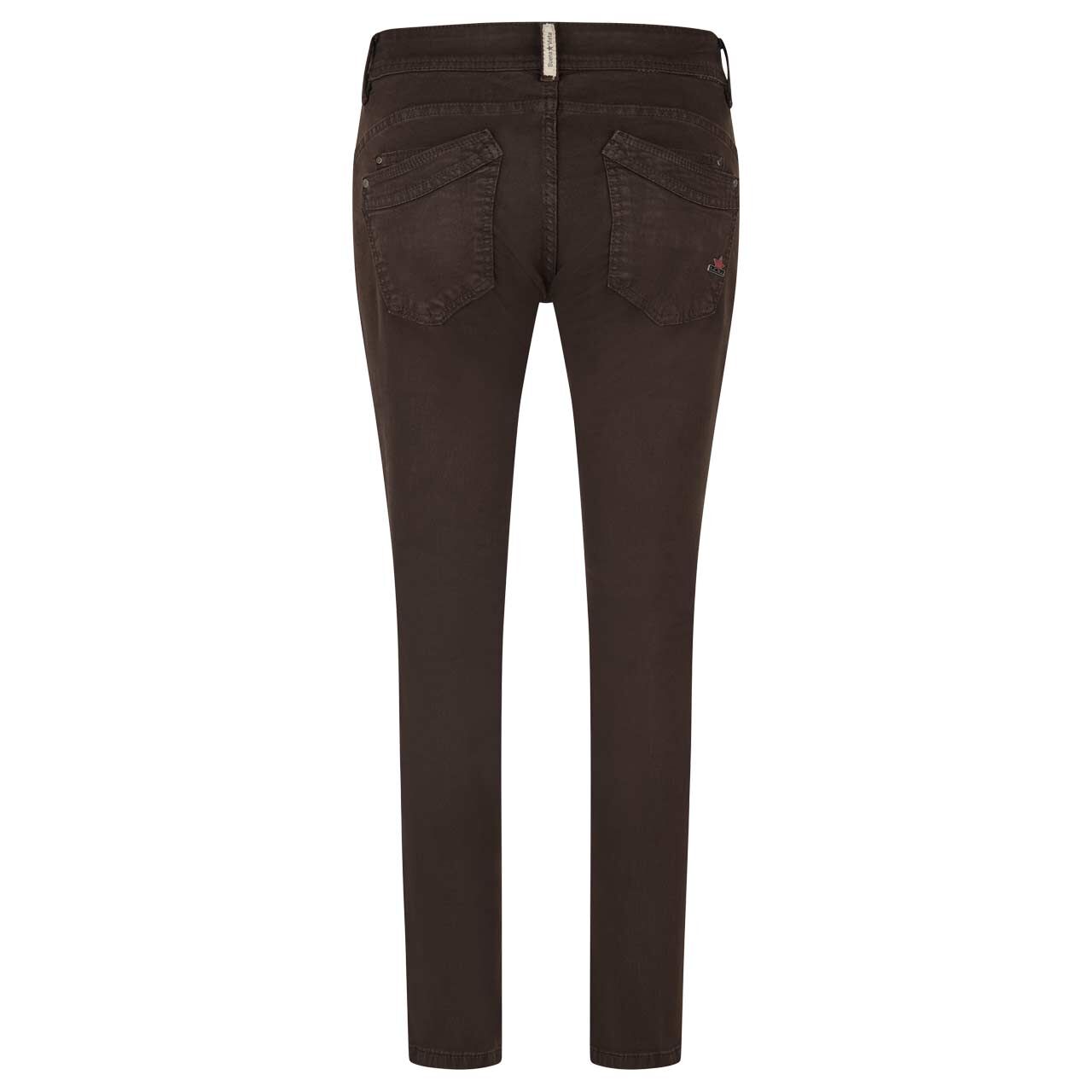 Damen Ankle Baumwollhose Malibu Cropped Stretch Twill von Buena Vista in Dunkelbraun, Rückansicht