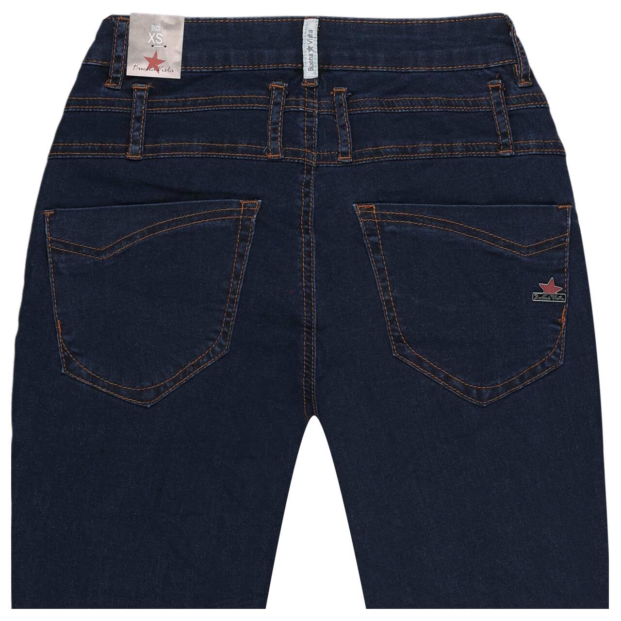 Damen Ankle Jeans Florida Cropped Cozy Denim von Buena Vista in Dunkelblau, detaillierte Rückansicht