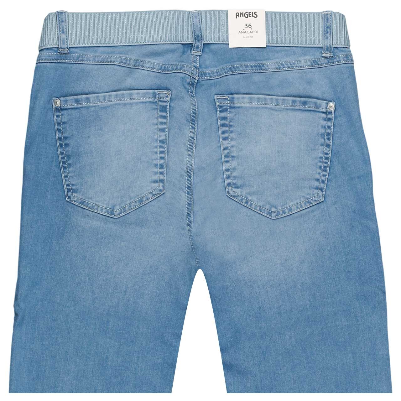 Damen 3/4 Jeans Anacapri Sporty von Angels in Hellblau angewaschen, detaillierte Rückansicht