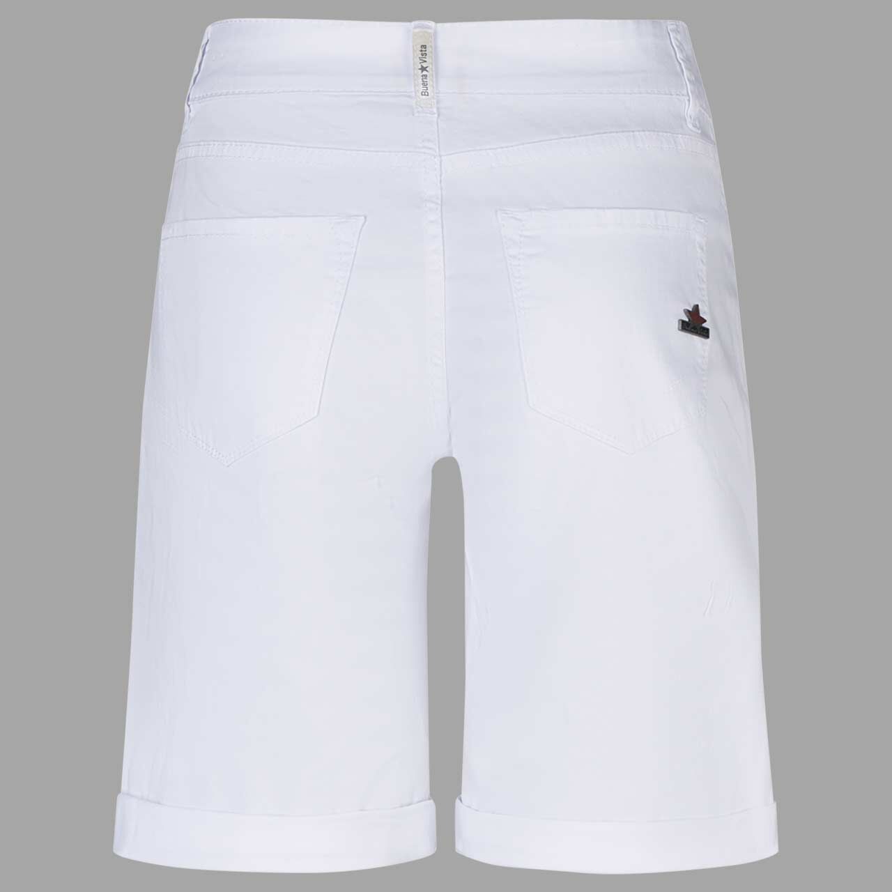 Damen Baumwollhose Italy-Short Stretch Twill von Buena Vista in Weiß, Rückansicht