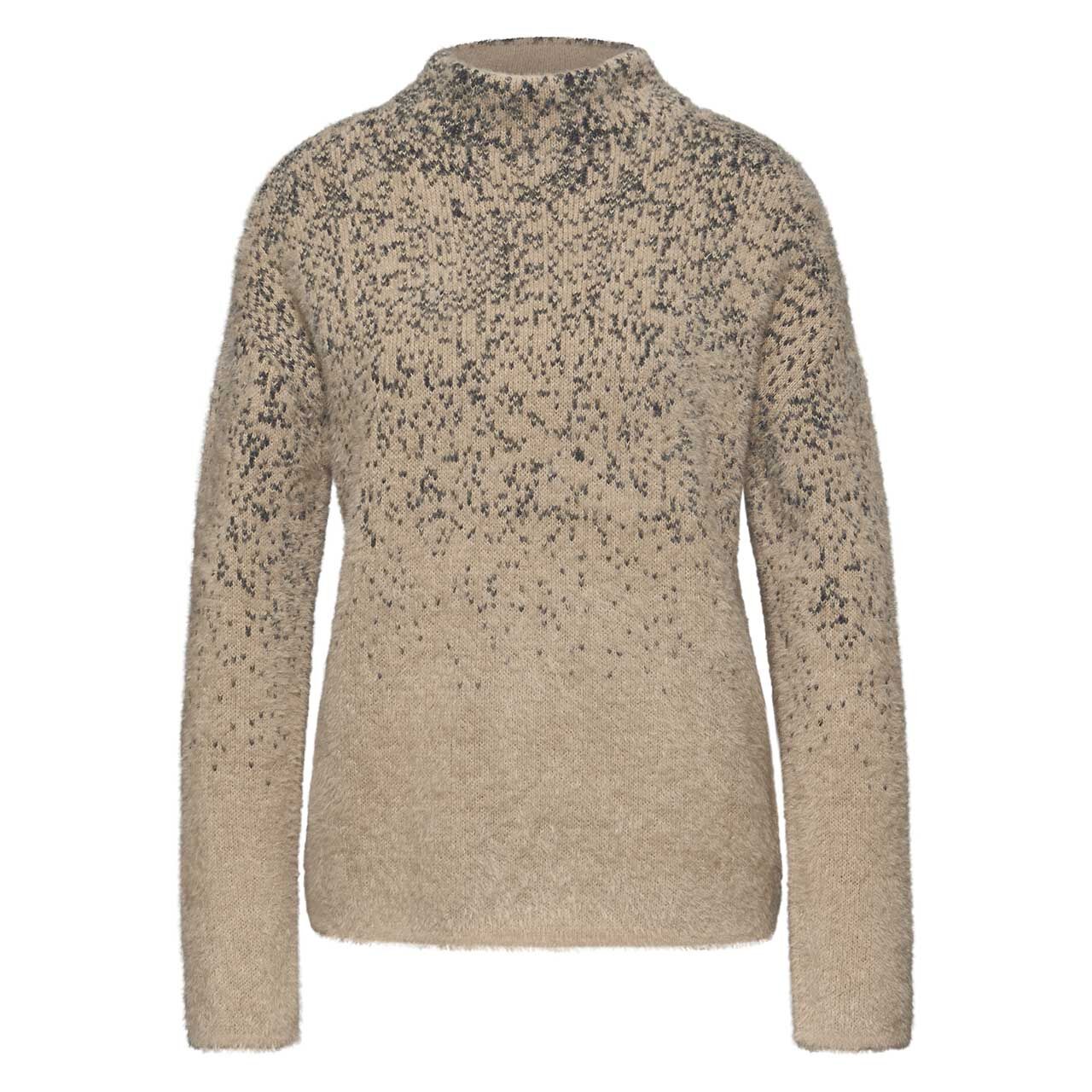 Street One Damen Pullover Feather Yarn Jacquard sanded beige