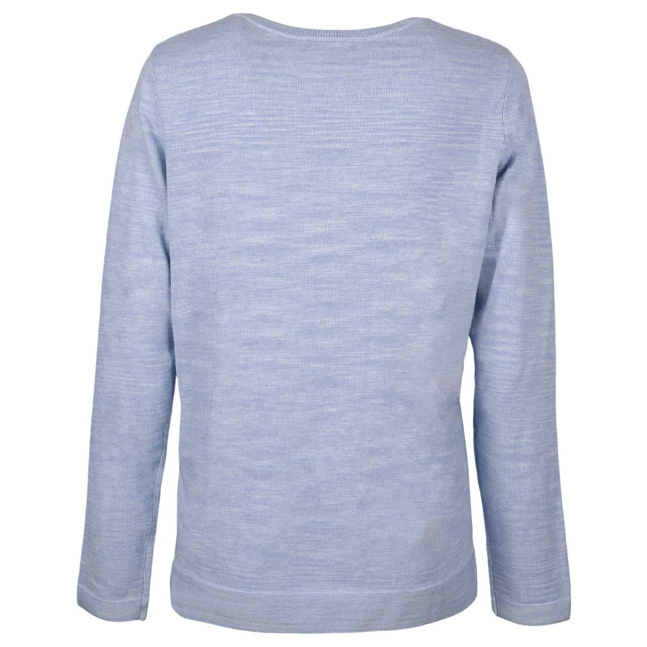 Damen Pullover Structured Roundneck von Cecil in Hellblau meliert, Rückansicht