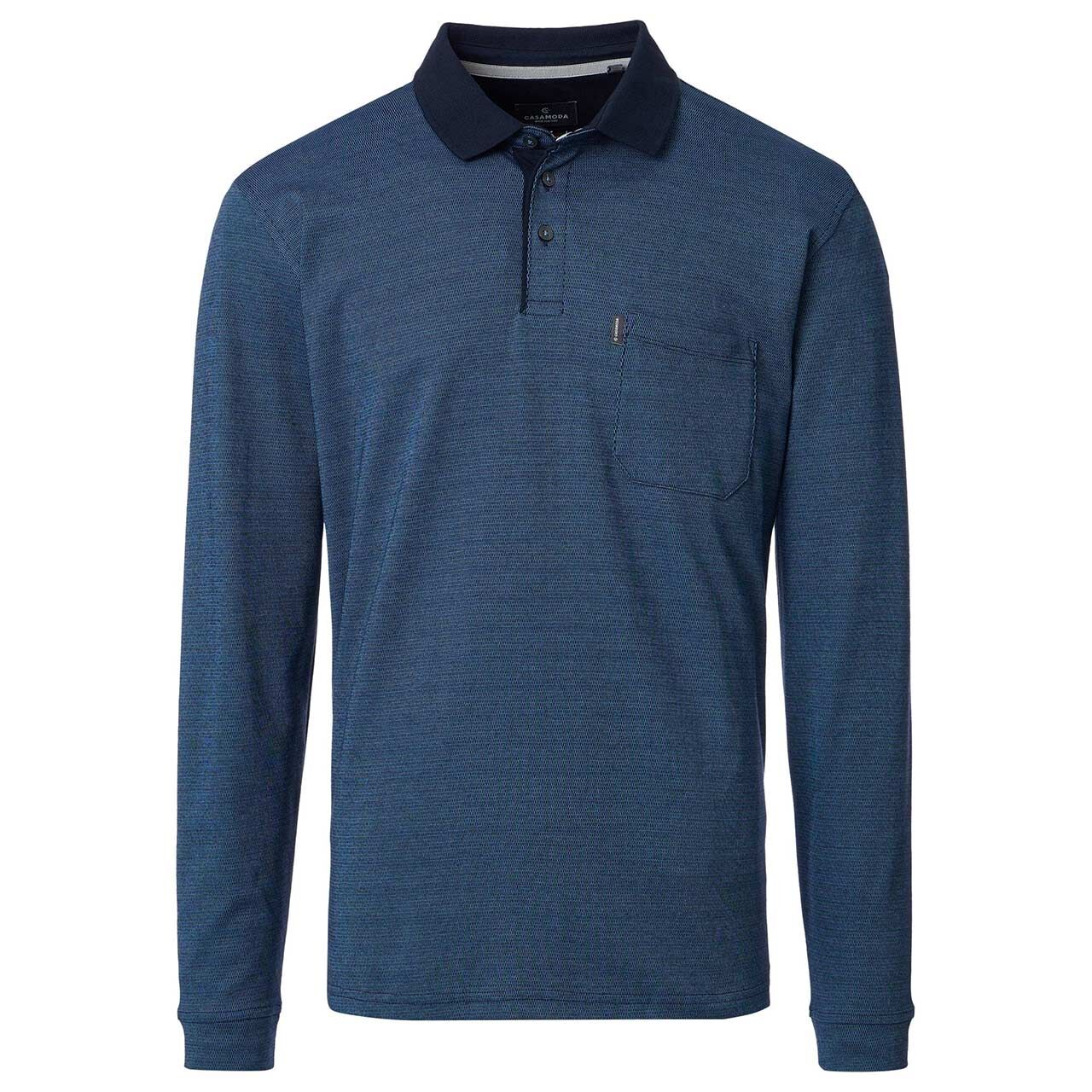Casa Moda Herren Polo Langarm Shirt navy