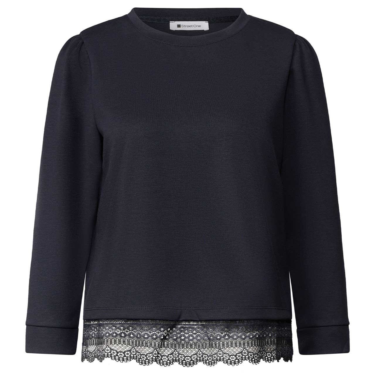 Street One Damen 3/4 Arm Shirt Lace Bottom indigo night