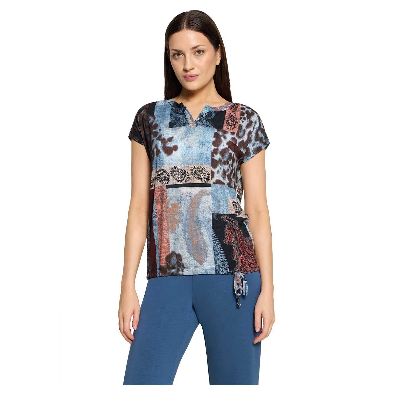 Damen T-Shirt von Betty Barclay in Blau mit Print, Vorderansicht am Model
