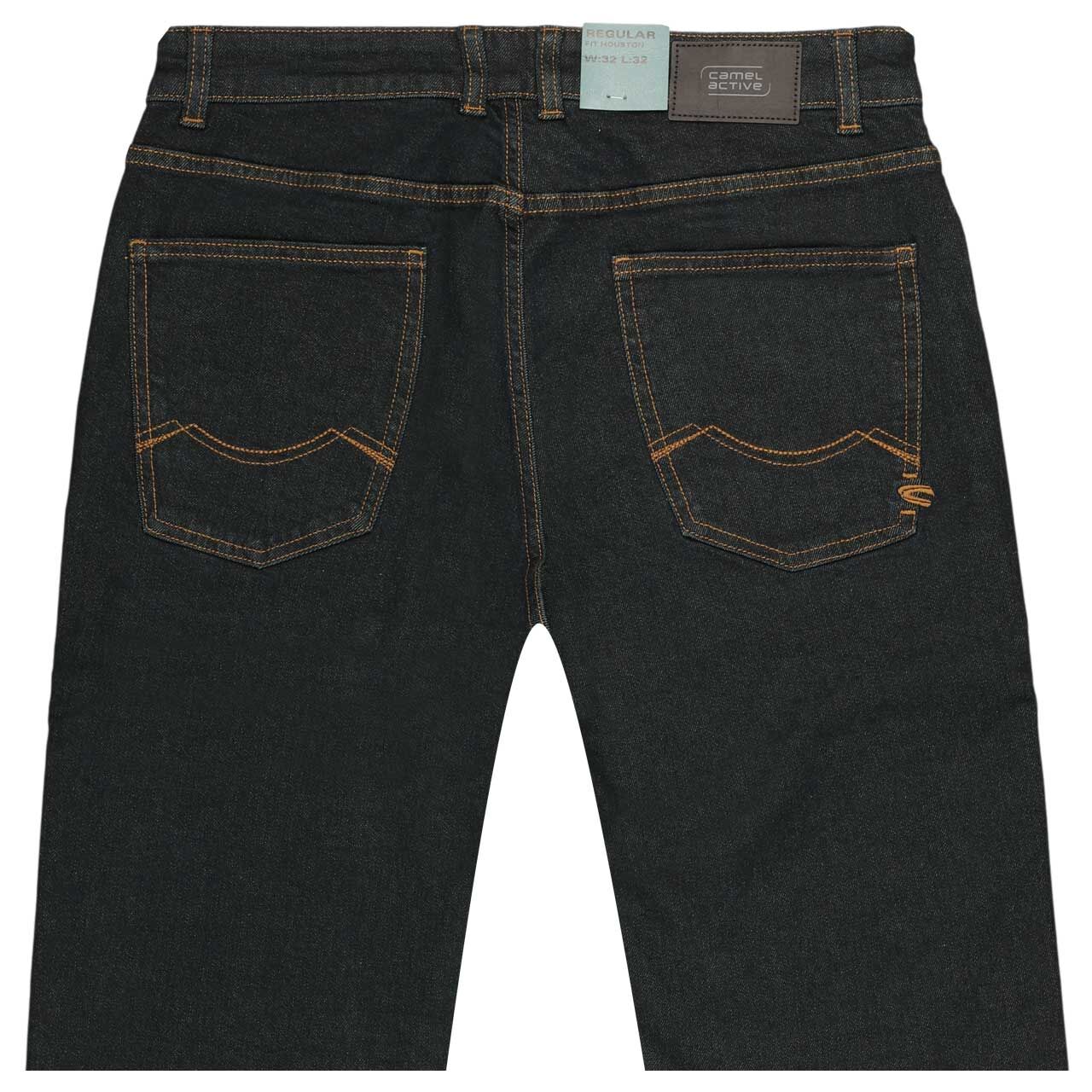 Herrenjeans Stretch Houston von Camel active in Dunkelblau, detaillierte Rückansicht