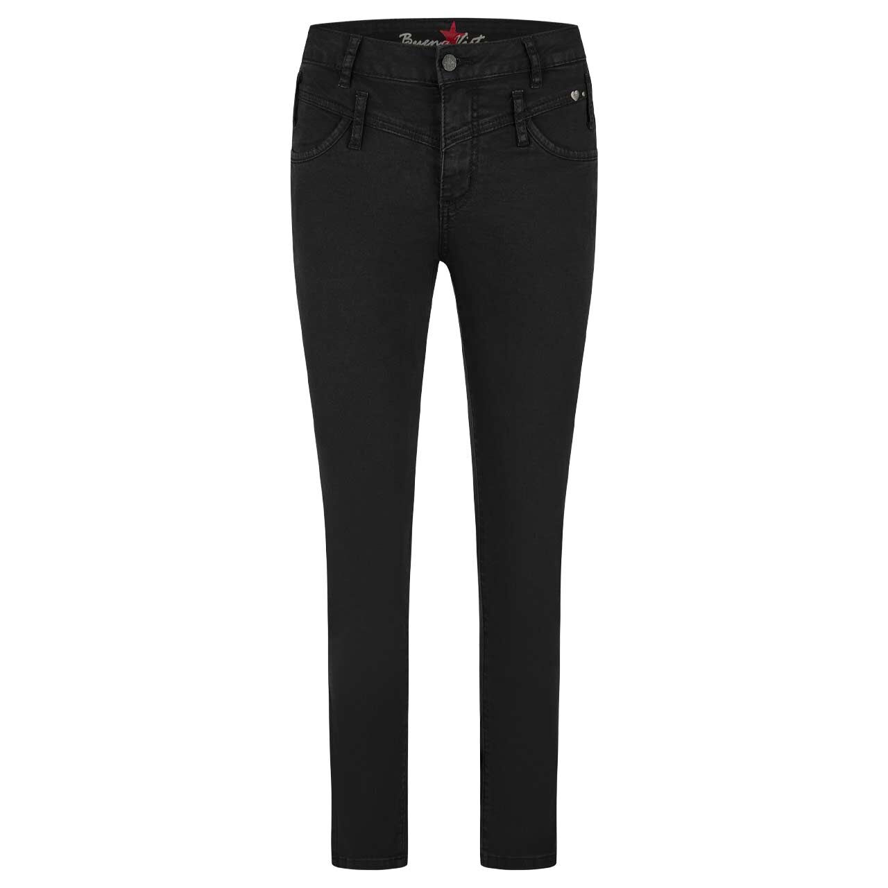 Damen Ankle Jeans Florida Cropped Cozy Denim von Buena Vista in Schwarz, Vorderansicht