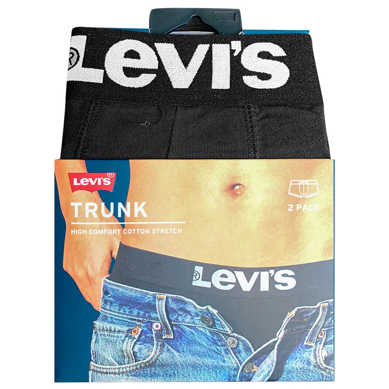 levis-boxershorts-trunk-jetblack Levis Trunk Boxershorts für Herren in Schwarz, FarbNr.: 2001