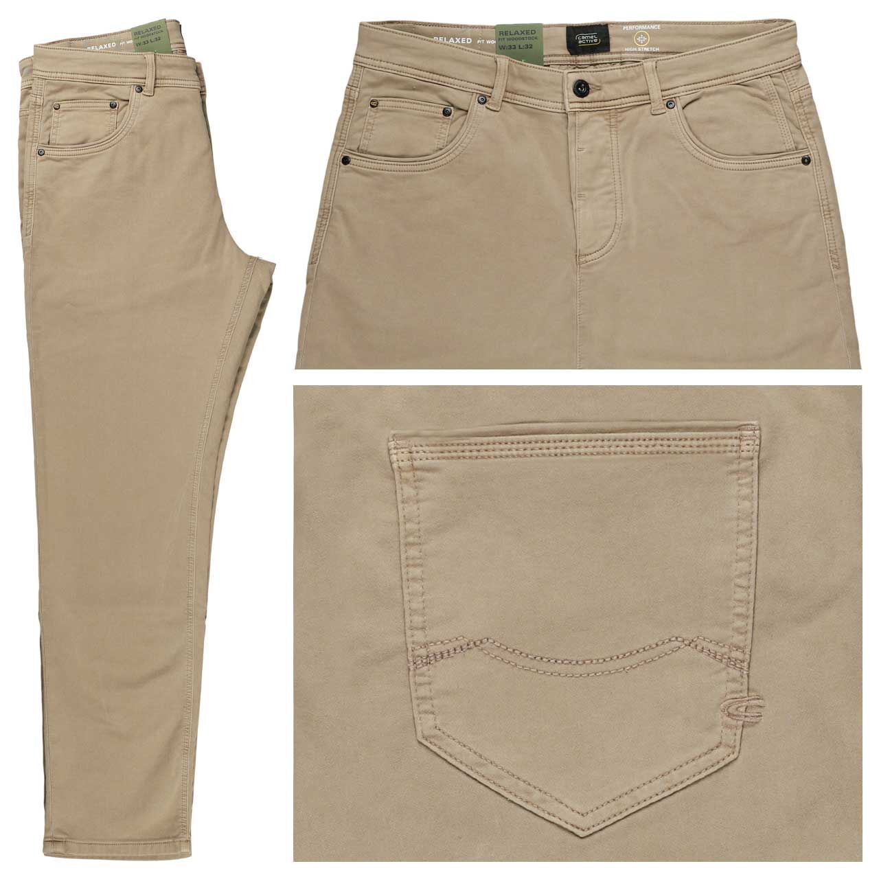 Camel active Woodstock fleXXX Baumwollhose desert