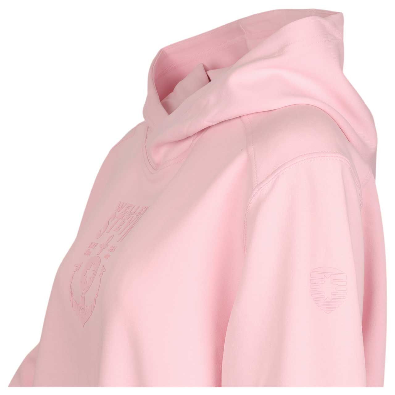Damen Hoodie Sweatshirt Parcour Lady von Wellensteyn in Rosa mit Print, detaillierte Seitenansicht