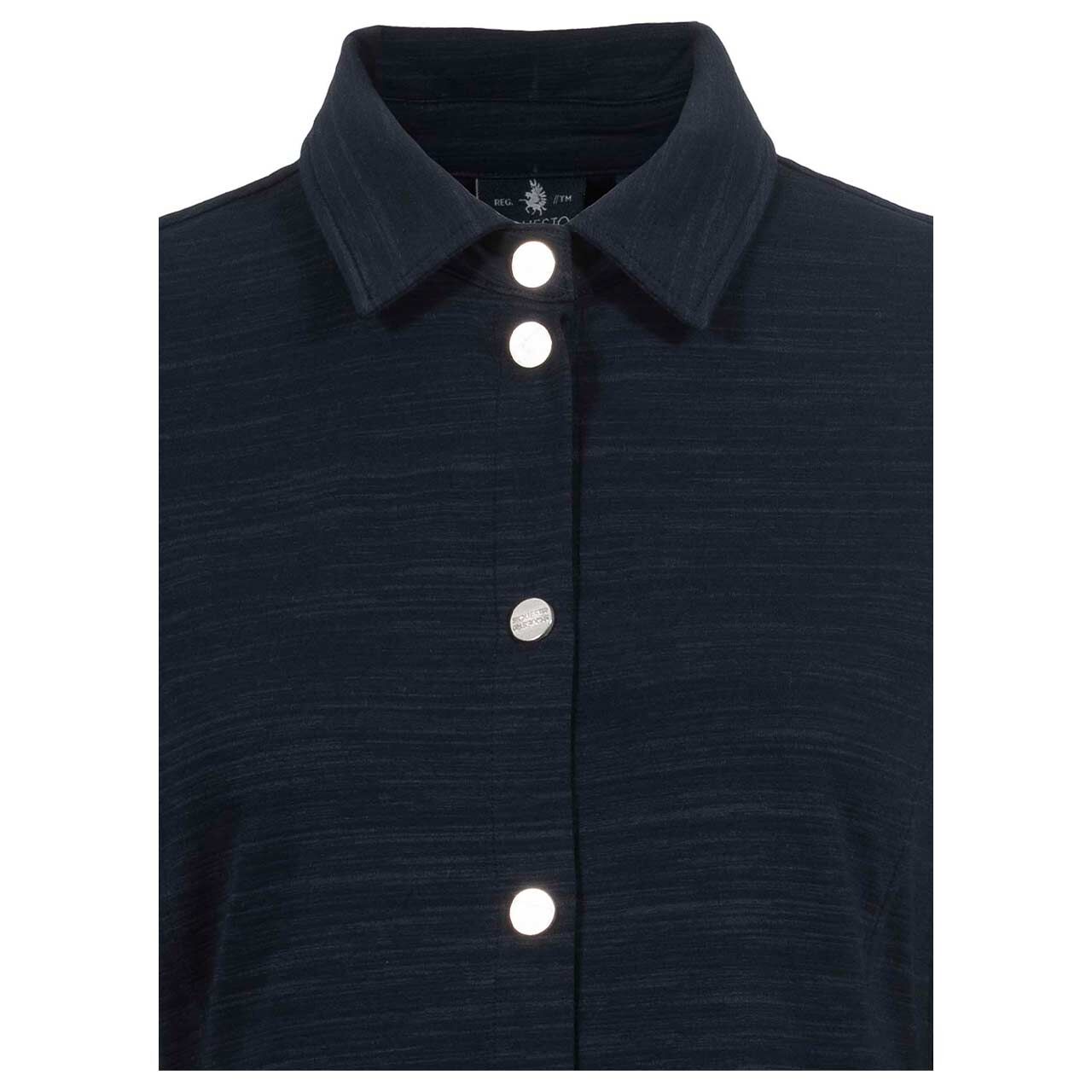 Damen 3/4 Arm Kleid von Soquesto in Dunkelblau meliert, detaillierte Vorderansicht