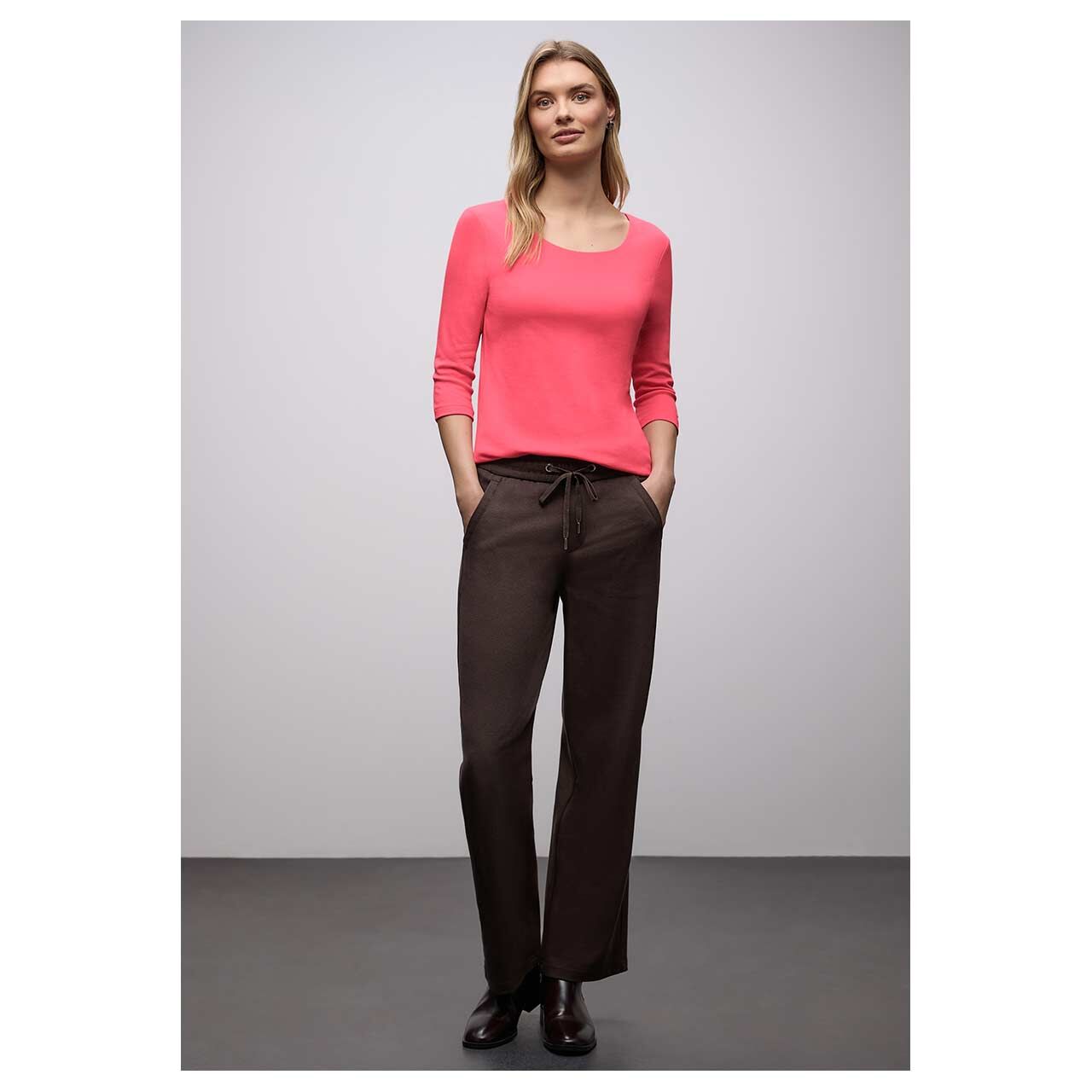 Damen 3/4 Arm Shirt Pania von Cecil in Pink, Ganzkörperansicht am Model