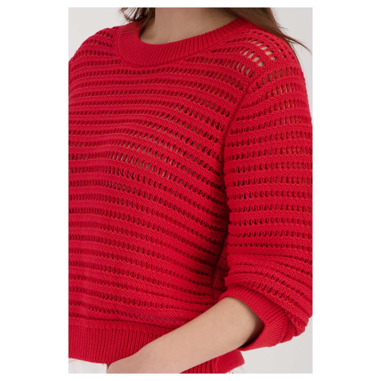 Monari Damen 3/4 Arm Pullover coral red