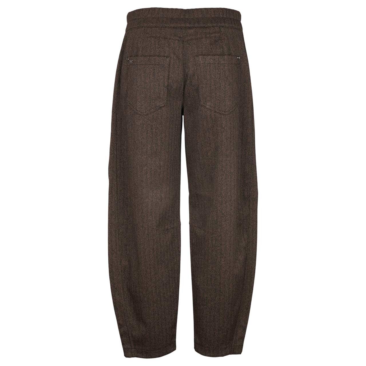 Damen Ankle Hose Karlie Barrel von Street One in Dunkelbraun mit Print, Rückansicht