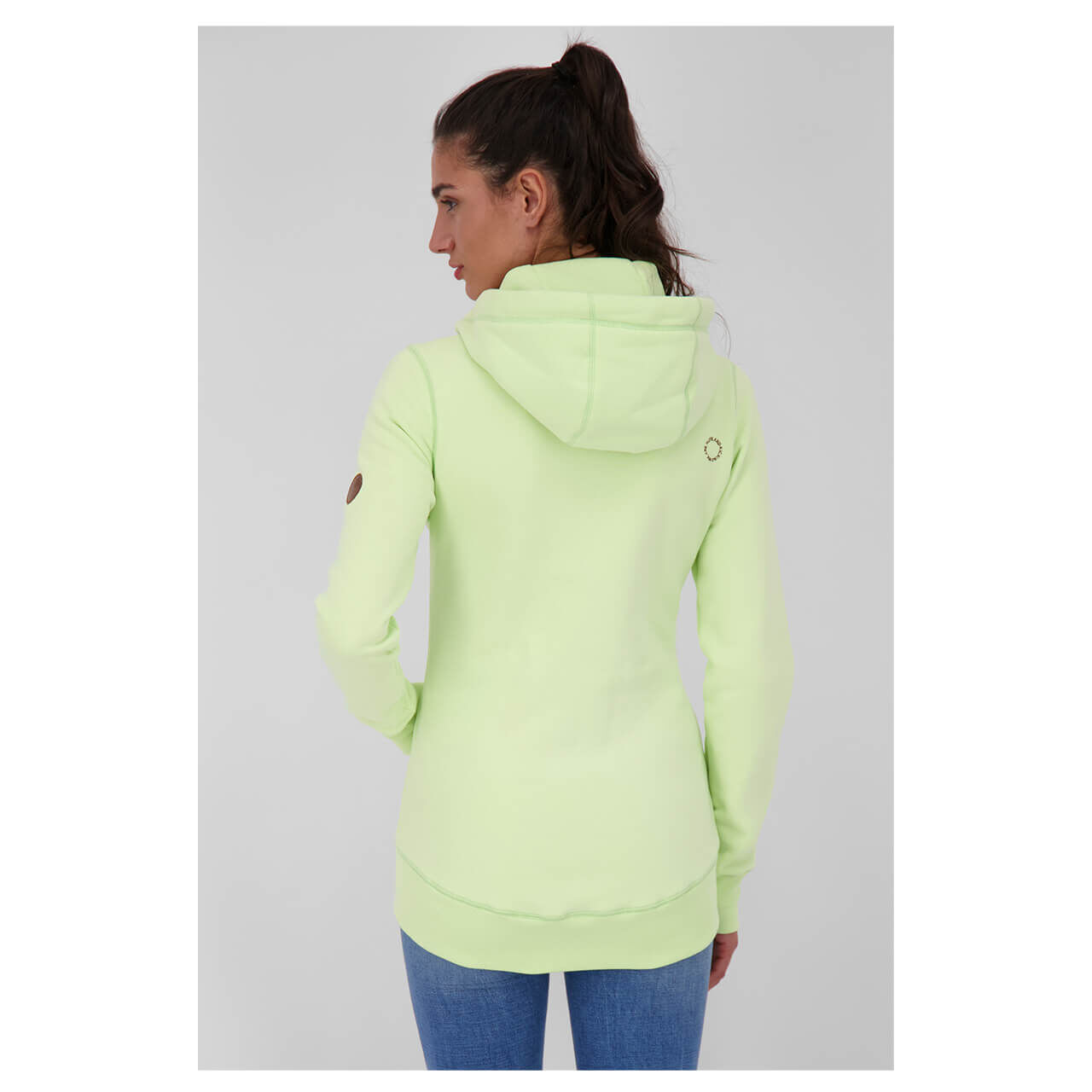 alife-and-kickin-yasmin-sweatjacke-lime-1300-hinten Alife and Kickin Yasmin A Hoodie Sweatjacke für Damen in Hellgrün, FarbNr.: 1300