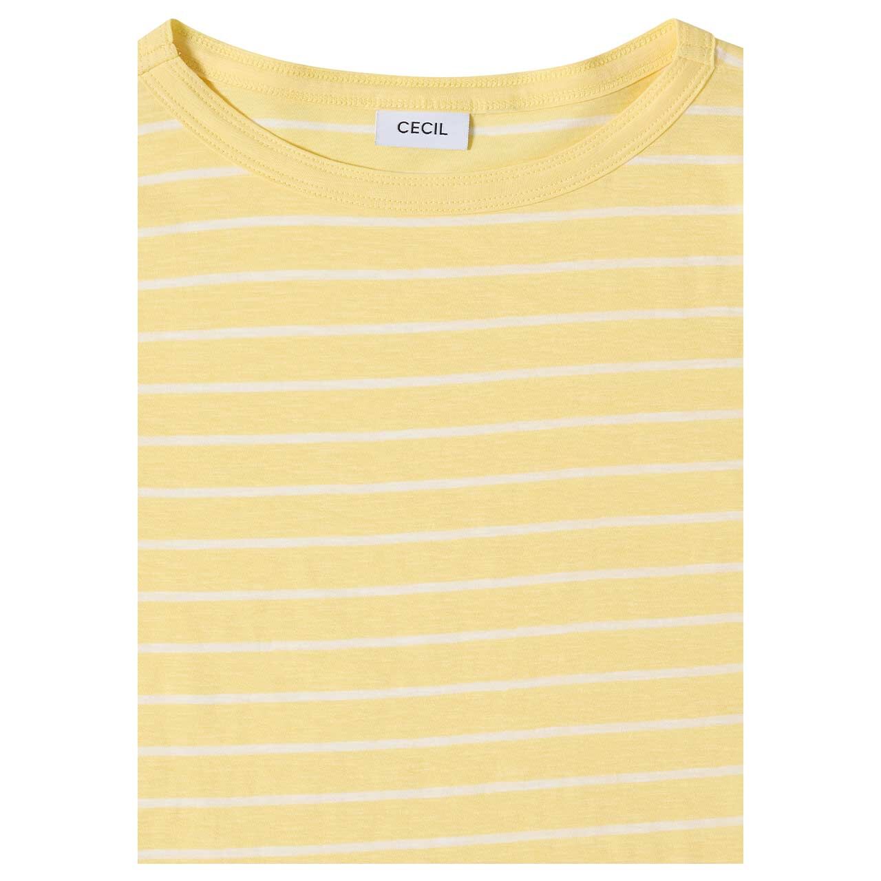Cecil Damen T-Shirt Striped Slubyarn buttermilk yellow