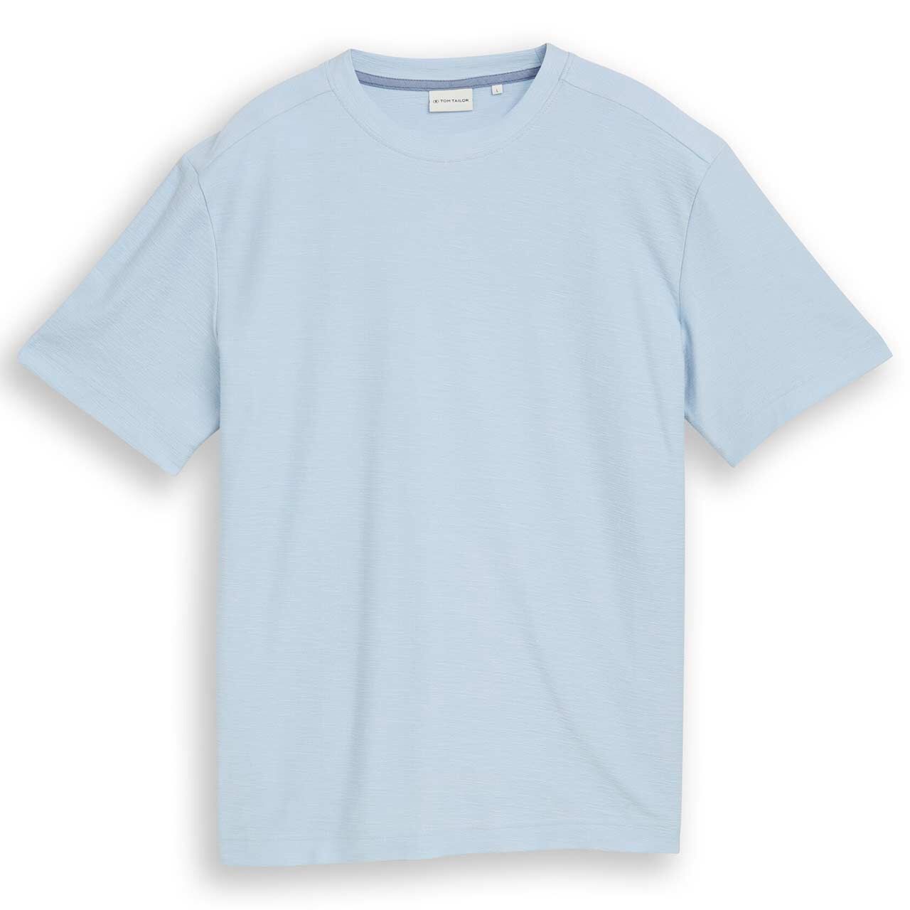 Tom Tailor Herren T-Shirt light blue grey structured