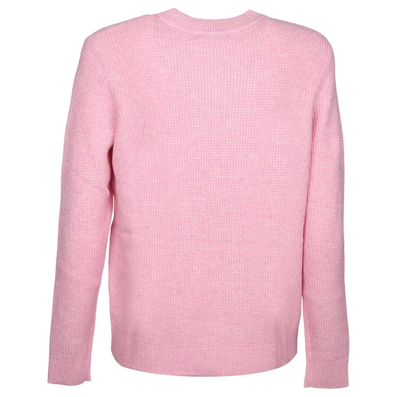 Damen Pullover Structured Cosy Sweater von Cecil in Rosa meliert, Rückansicht