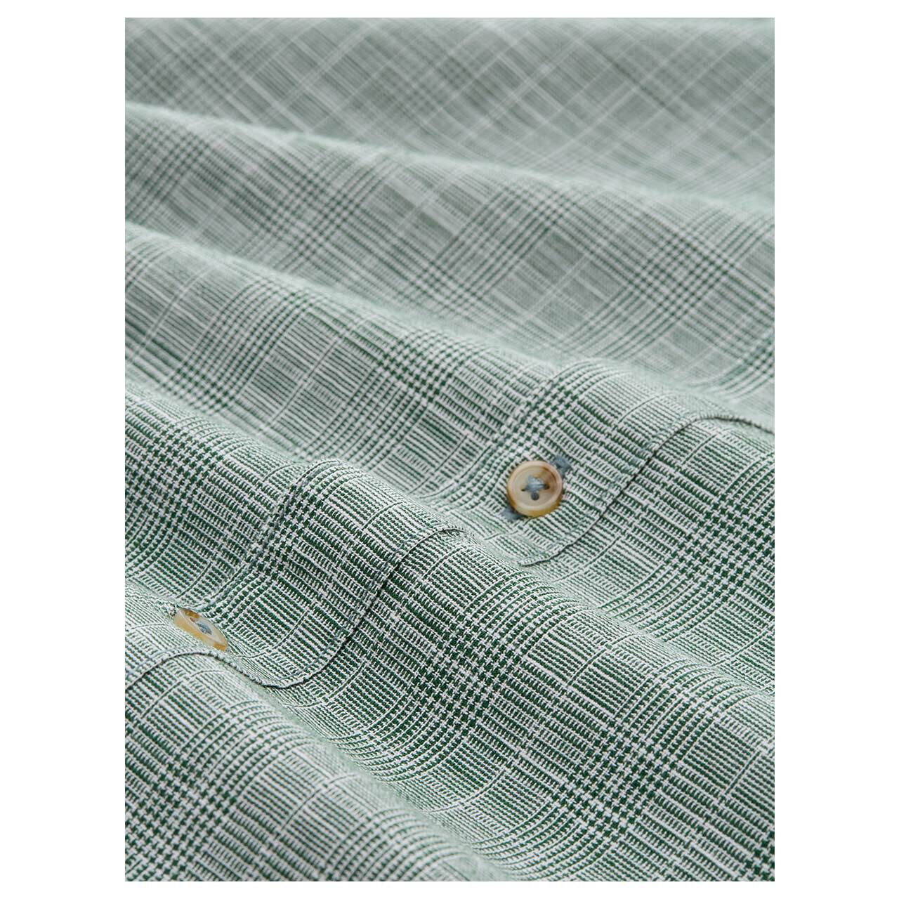 Tom Tailor Herren 1/2 Arm Hemd garden green slubyarn check