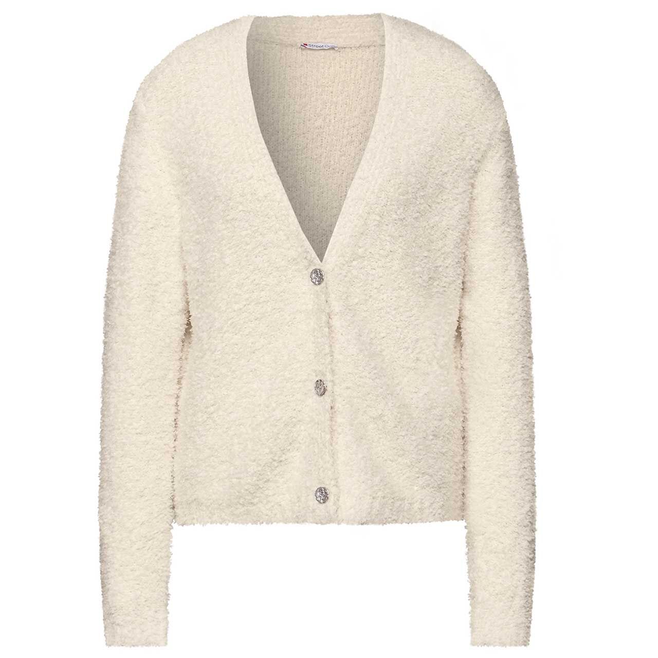 Street One Damen Strickjacke Fancy V-neck Cardigan soft beige