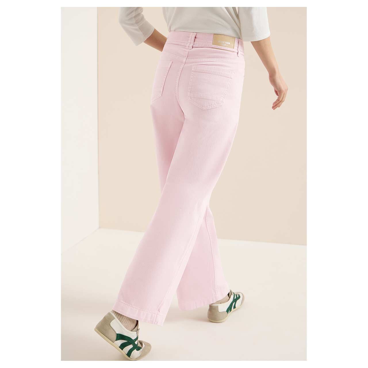 Damenjeans Neele Color von Cecil in Rosa, Rückansicht am Model