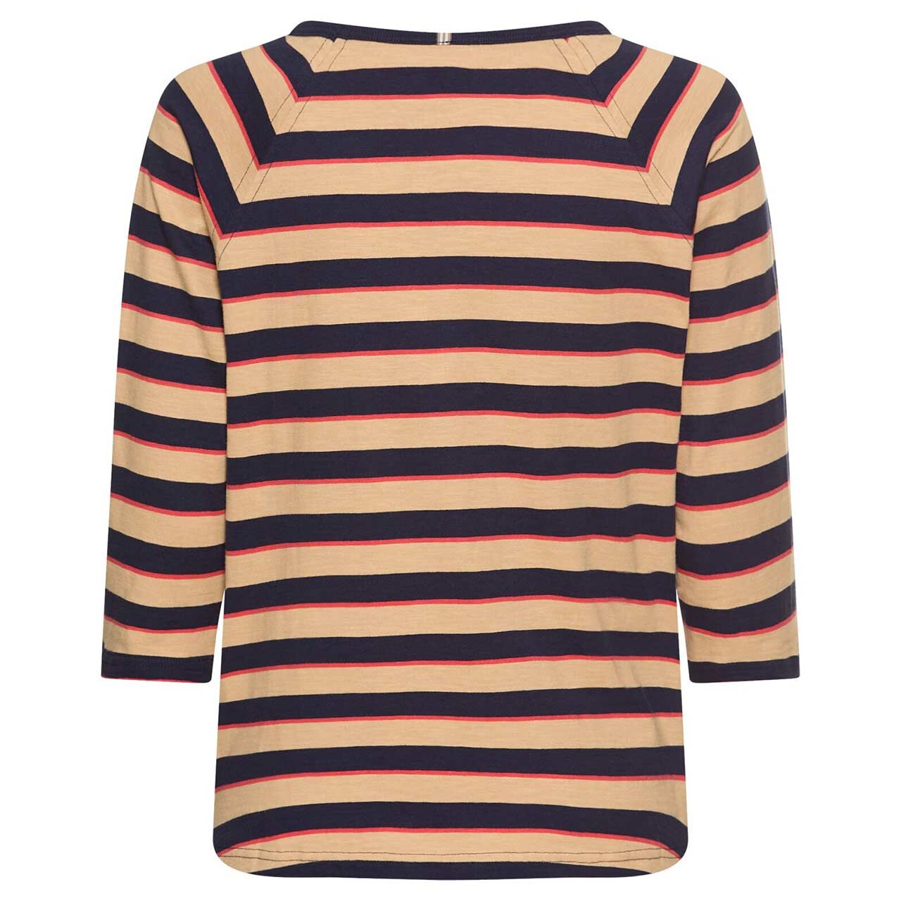 Damen 3/4 Arm Shirt von Camel active in Braun gestreift, Rückansicht