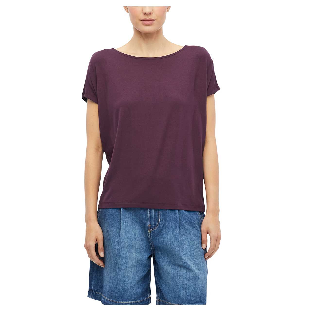 Damen T-Shirt vo s.Oliver in Lila, Vorderansicht am Model