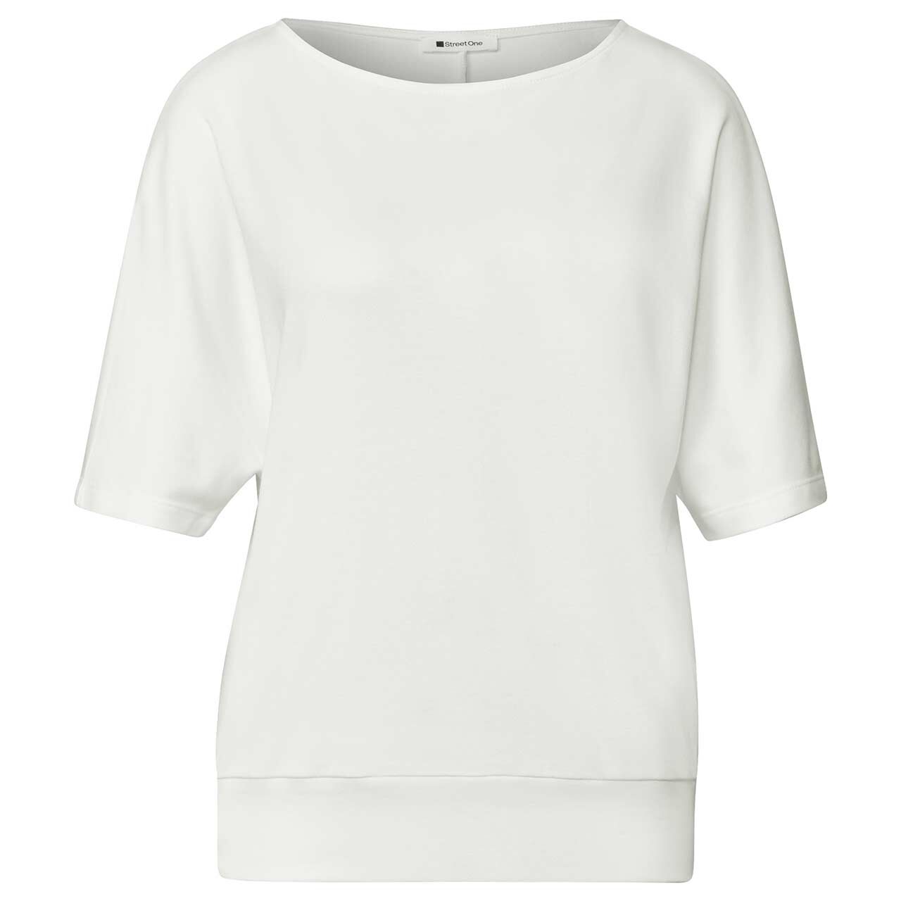 Street One Damen T-Shirt Basic Bottom Cuff off white