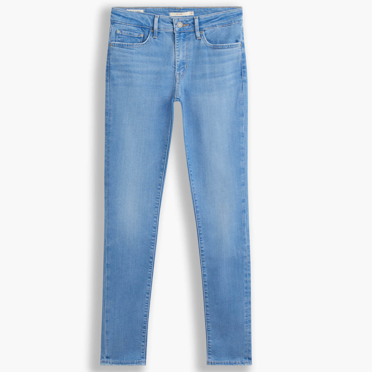 levis-jeans-711-skinny-blau-0601-liegend Levis Jeans 711 Skinny für Damen in Hellblau angewaschen, FarbNr.: 0601
