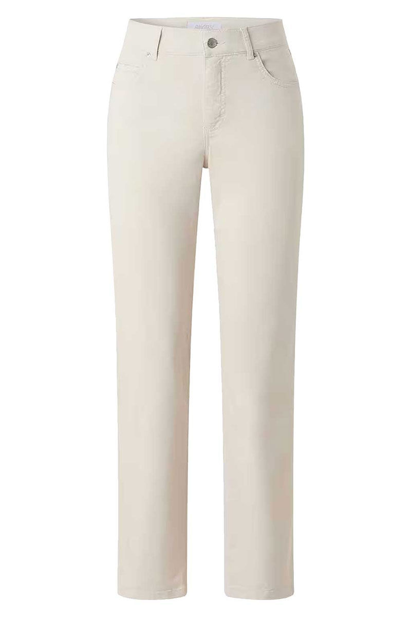Vorderansicht der Angels Cici Damenjeans in Cremeweiß