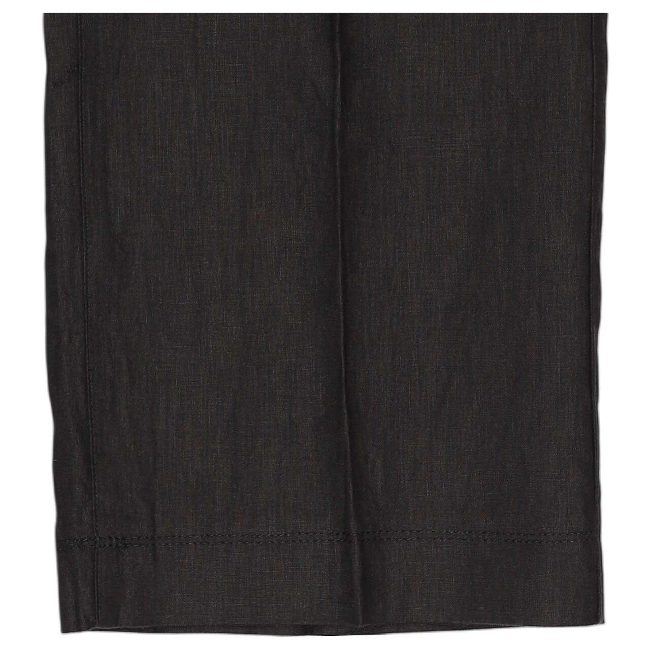Damen 3/4 Leinenhose Nora von MAC in Schwarz, Detailansicht Saum
