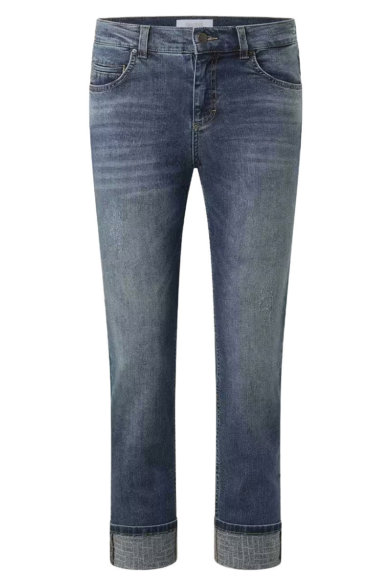 Vorderansicht der Angels Cira Damenjeans in Blau