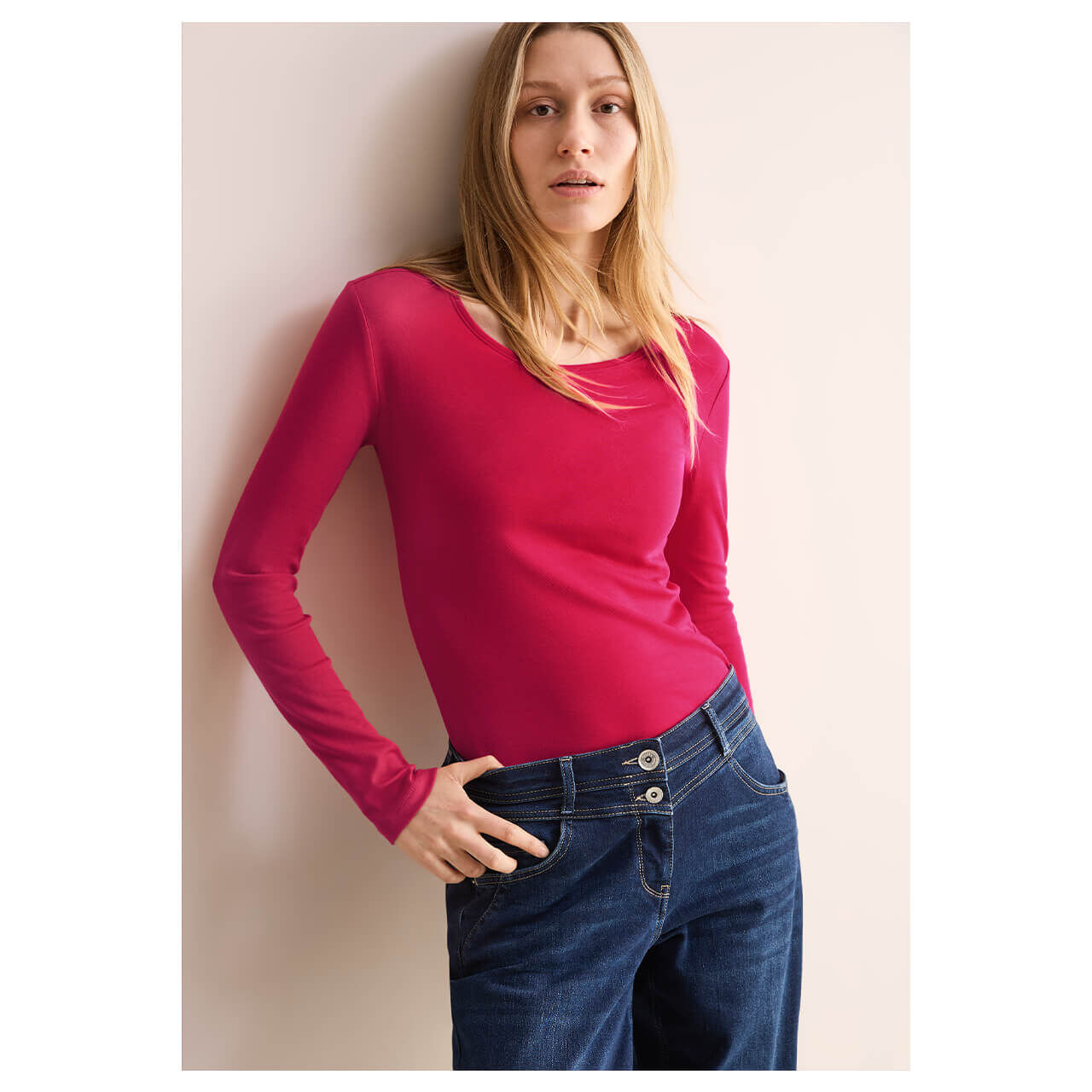 Cecil Damen Langarm Shirt Pia granita red