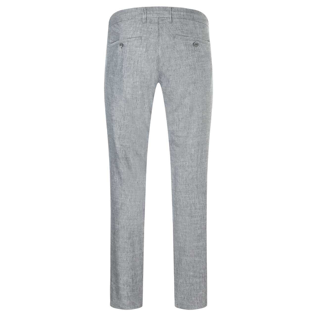 Herren Lennox Chino Leinenhose von MAC in Grau meliert, Vorderansicht