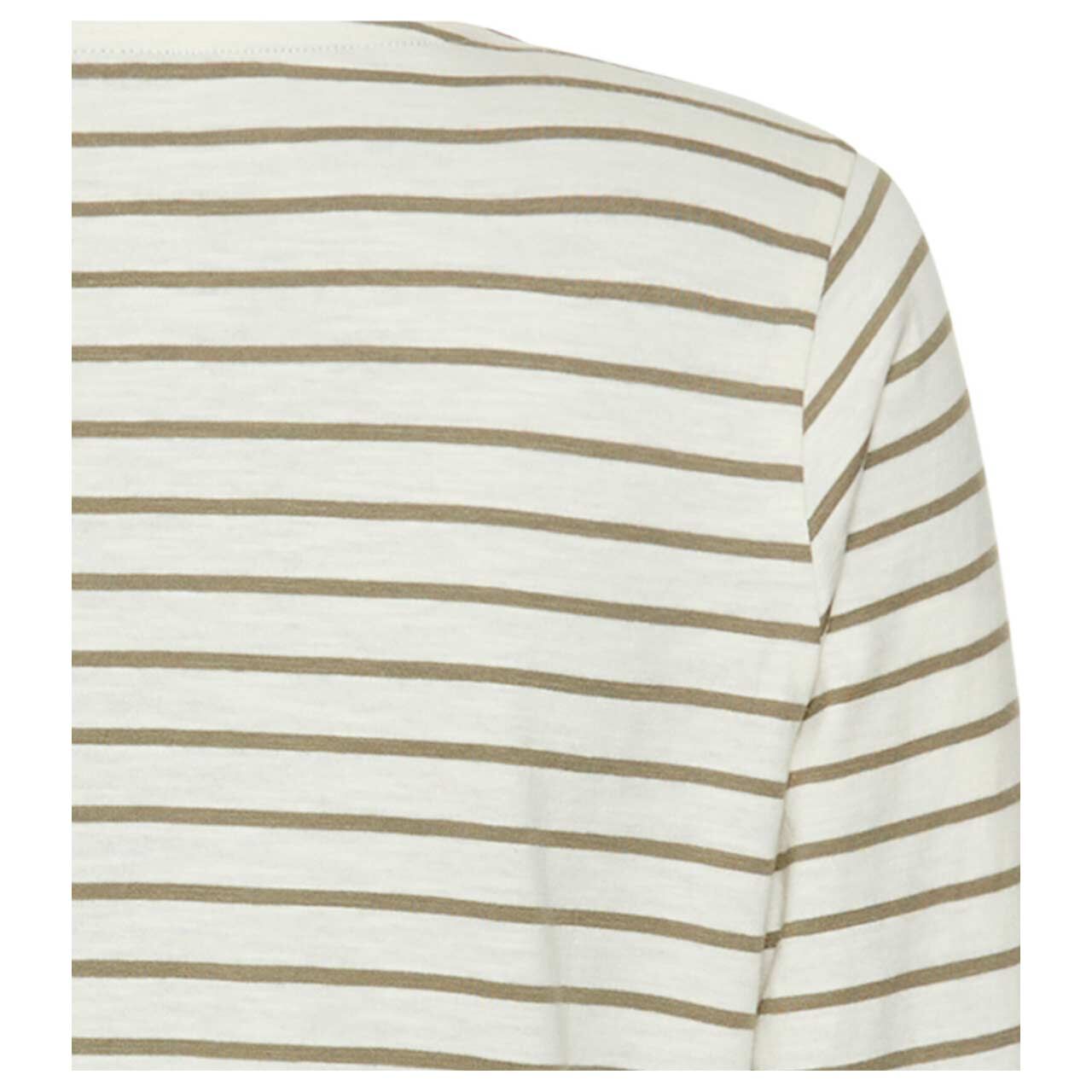 Damen 3/4 Arm Shirt von Camel active in Olivgrün gestreift, detaillierte Rückansicht