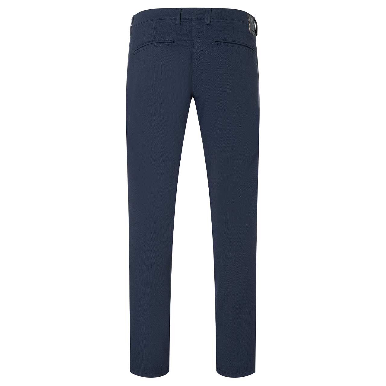 Herren Lennox Chino Baumwollhose von MAC in Dunkelblau mit Print, Rückansicht