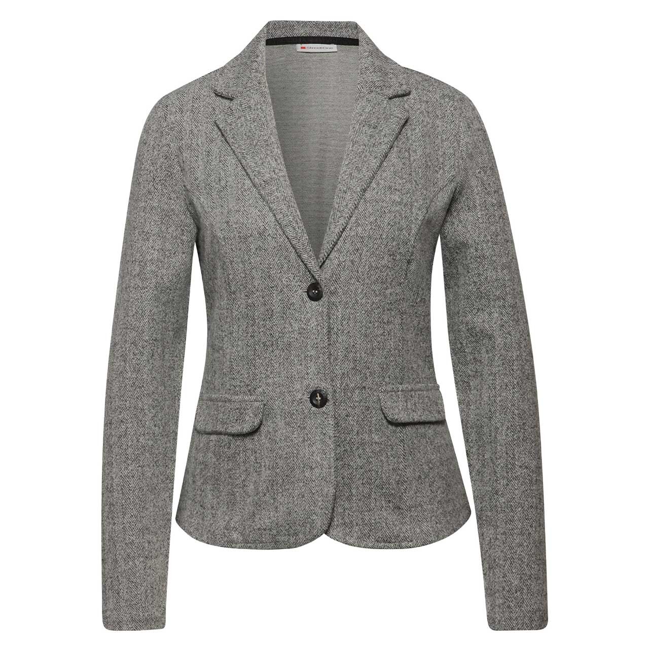 Street One Damen Blazer Basic black print melange