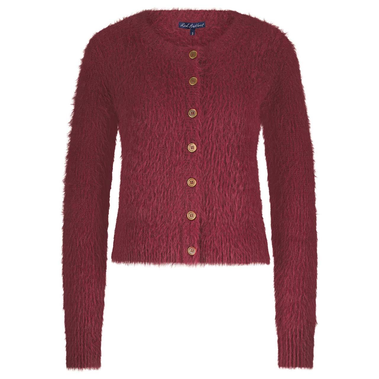 Red Button Damen Strickjacke Fuzzy Cardigan ruby red