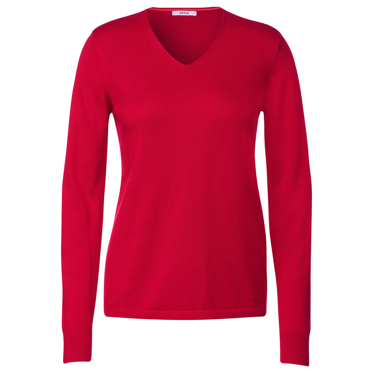 Cecil Rounded V-Neck Pullover casual red